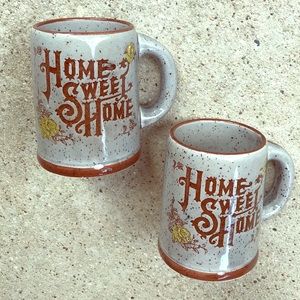 Vintage Speckled Ceramic Mug Set of 2